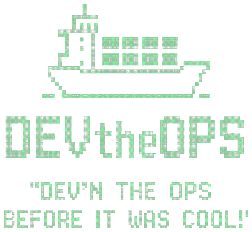 DEVtheOPS — pixel-art cargo ship logo